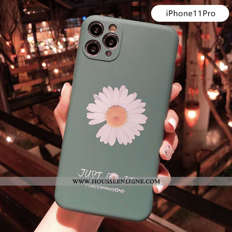 Coque iPhone 11 Pro Silicone Délavé En Daim Bleu Téléphone Portable Fluide Doux Tout Compris Tendanc