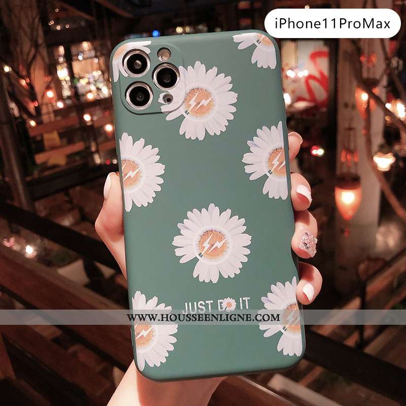 Coque iPhone 11 Pro Silicone Délavé En Daim Bleu Téléphone Portable Fluide Doux Tout Compris Tendanc