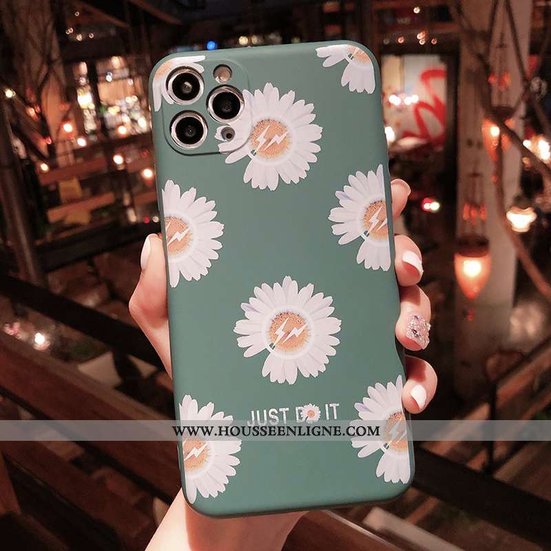 Coque iPhone 11 Pro Silicone Délavé En Daim Bleu Téléphone Portable Fluide Doux Tout Compris Tendanc