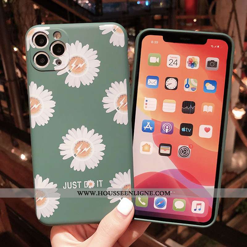 Coque iPhone 11 Pro Silicone Délavé En Daim Bleu Téléphone Portable Fluide Doux Tout Compris Tendanc