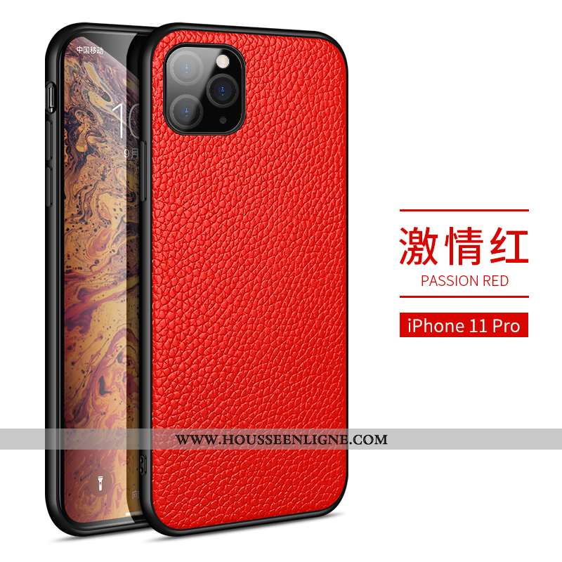 Coque iPhone 11 Pro Tendance Mode Téléphone Portable Rouge Business Étui