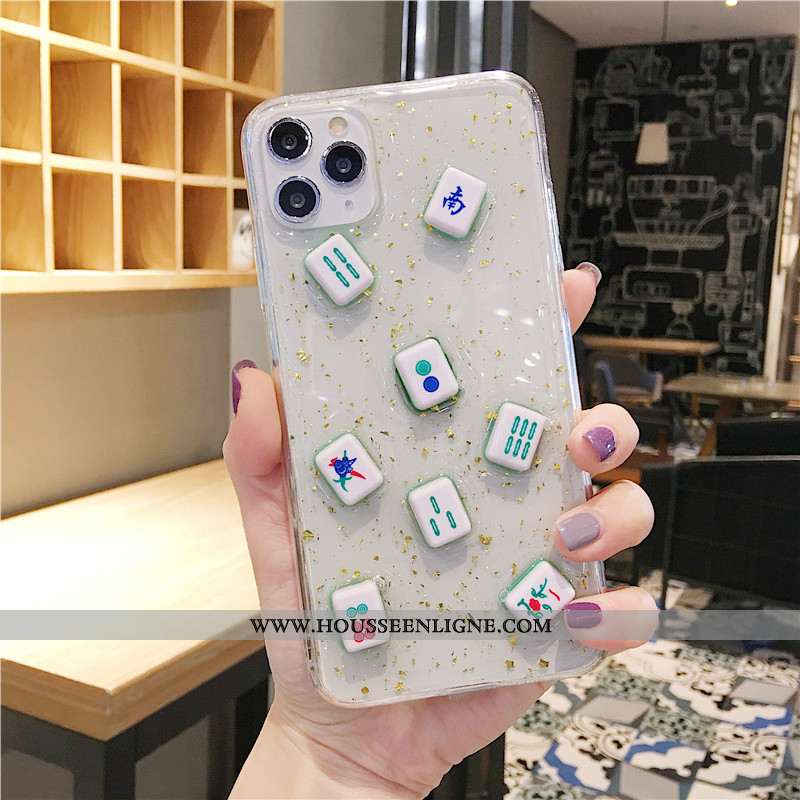Coque iPhone 11 Pro Transparent Fluide Doux Noir Silicone Étui Dimensionnel Téléphone Portable