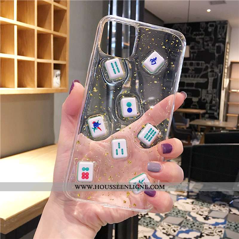 Coque iPhone 11 Pro Transparent Fluide Doux Noir Silicone Étui Dimensionnel Téléphone Portable