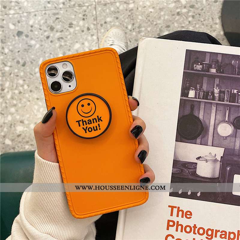 Coque iPhone 11 Pro Téléphone Portable Support Vert Souriant Fluo Verte