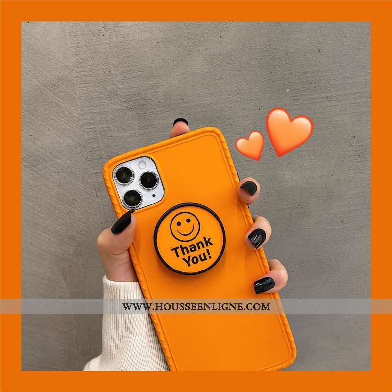 Coque iPhone 11 Pro Téléphone Portable Support Vert Souriant Fluo Verte