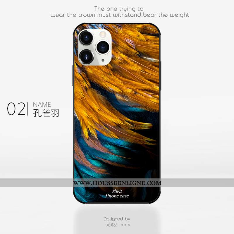 Coque iPhone 11 Pro Verre Tendance Clair Étui Net Rouge Silicone Rose