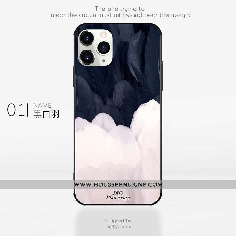 Coque iPhone 11 Pro Verre Tendance Clair Étui Net Rouge Silicone Rose