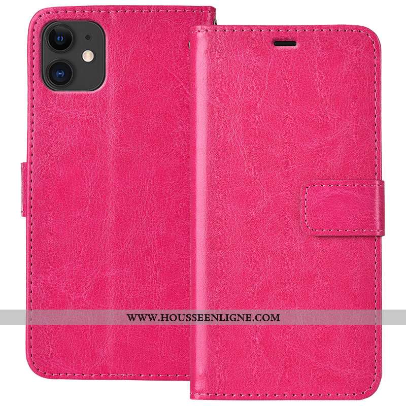 Coque iPhone 11 Protection Portefeuille Fluide Doux Étui Bleu Cuir