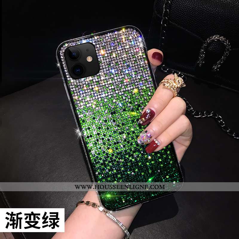 Coque iPhone 11 Silicone Mode Téléphone Portable Vert Créatif Net Rouge Personnalité Verte