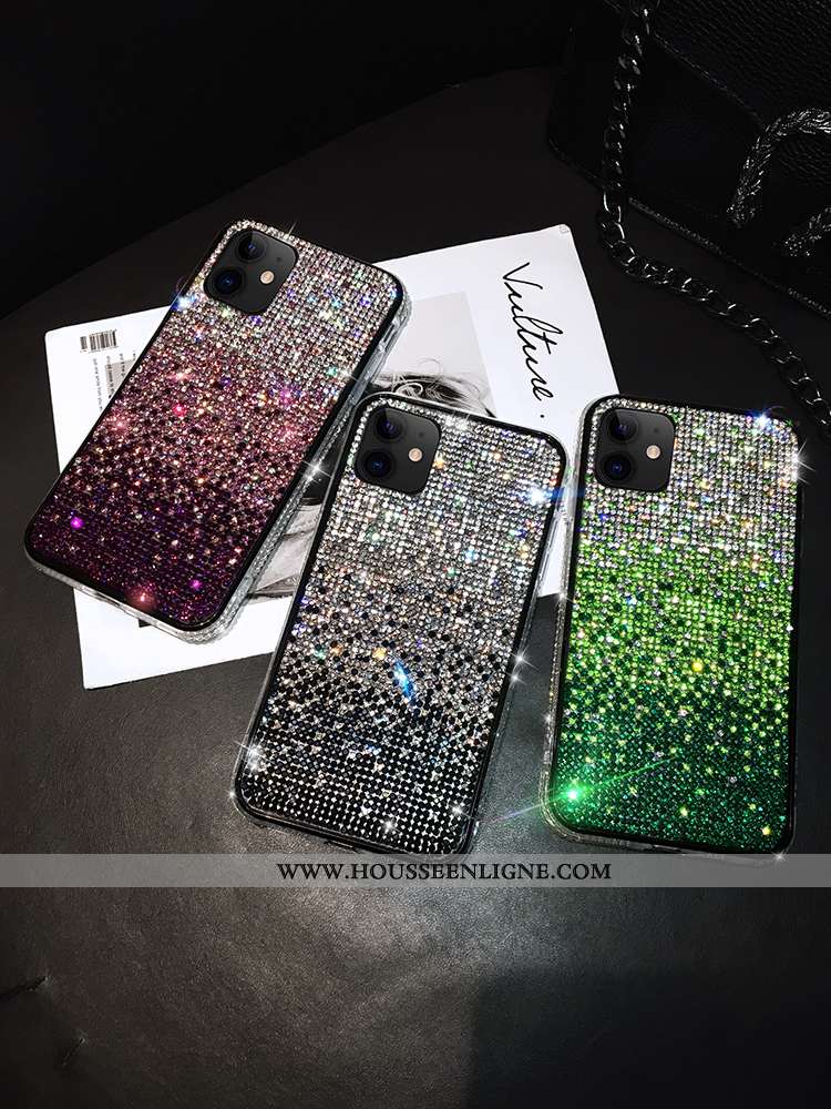 Coque iPhone 11 Silicone Mode Téléphone Portable Vert Créatif Net Rouge Personnalité Verte