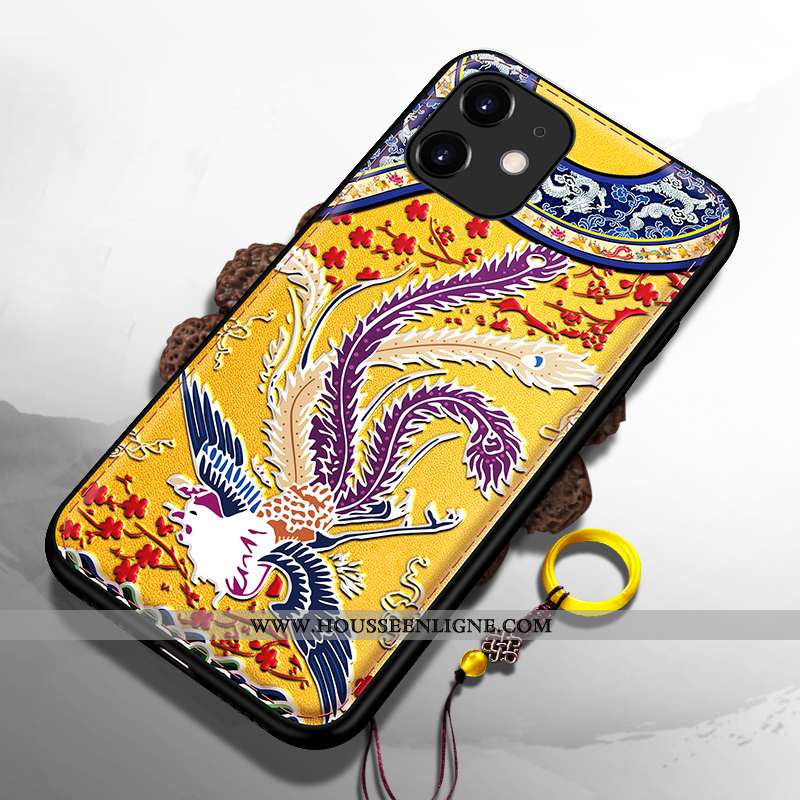 Coque iPhone 11 Silicone Ultra Tout Compris Dragon Jaune Téléphone Portable Palais