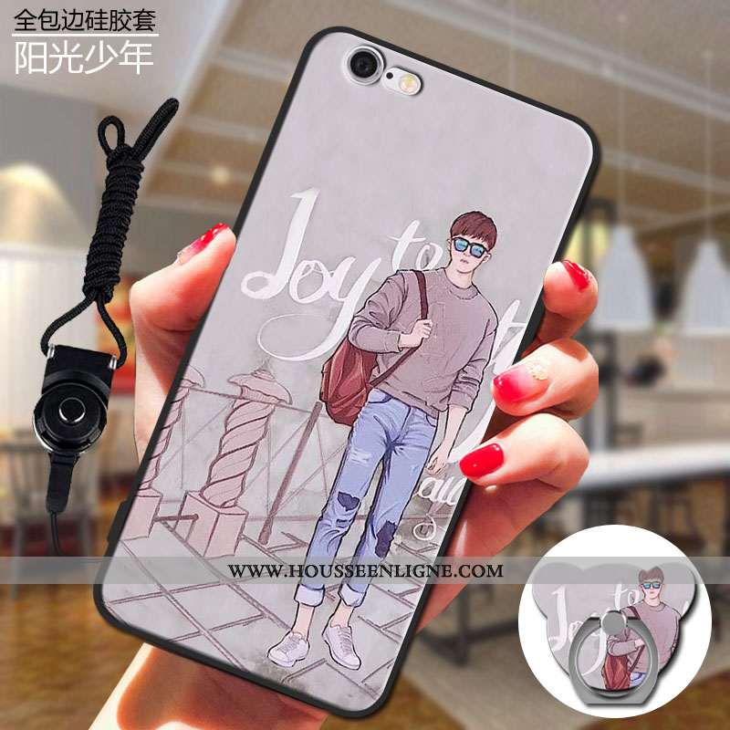 Coque iPhone 6/6s Fluide Doux Protection Personnalité Téléphone Portable Violet Étui