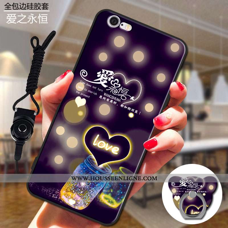 Coque iPhone 6/6s Fluide Doux Protection Personnalité Téléphone Portable Violet Étui