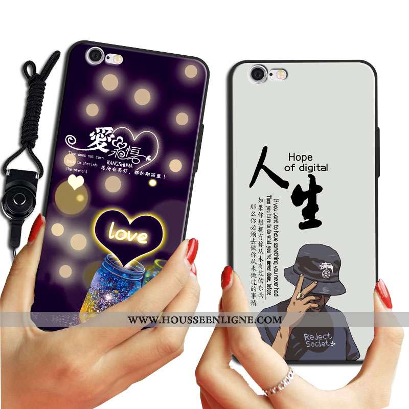 Coque iPhone 6/6s Fluide Doux Protection Personnalité Téléphone Portable Violet Étui