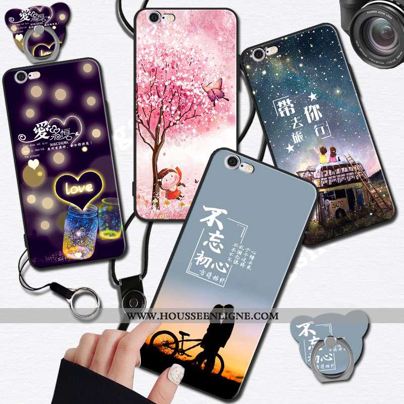 Coque iPhone 6/6s Fluide Doux Protection Personnalité Téléphone Portable Violet Étui