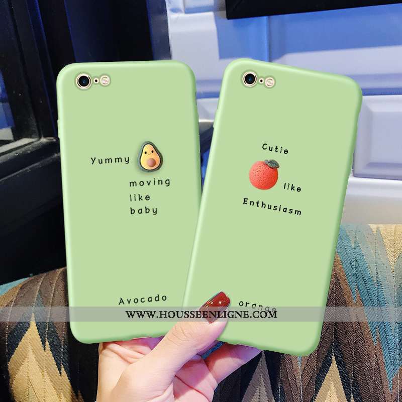 Coque iPhone 6/6s Fluide Doux Silicone Net Rouge Téléphone Portable Petit Nouveau Personnalité Verte