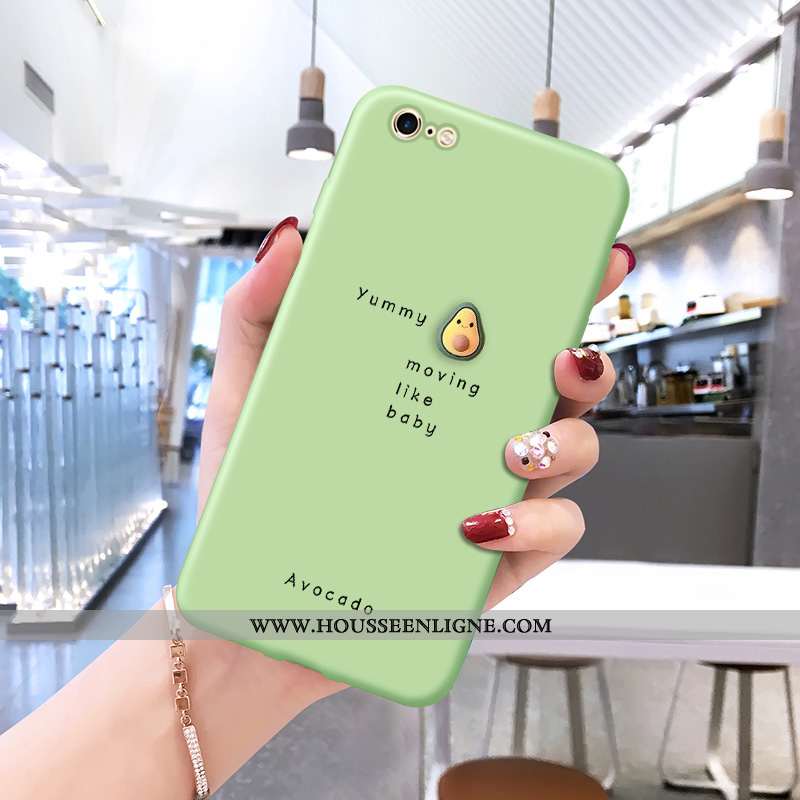 Coque iPhone 6/6s Fluide Doux Silicone Net Rouge Téléphone Portable Petit Nouveau Personnalité Verte