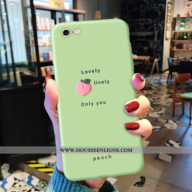 Coque iPhone 6/6s Fluide Doux Silicone Net Rouge Téléphone Portable Petit Nouveau Personnalité Verte