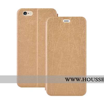 Coque iPhone 6/6s Plus Cuir Fluide Doux Téléphone Portable Or Étui Housse Doré