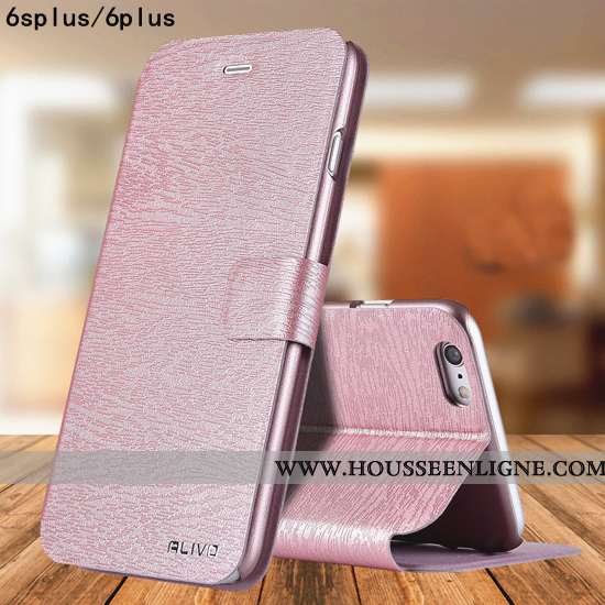 Coque iPhone 6/6s Plus Délavé En Daim Tendance Étui Protection Incassable Tout Compris Rose