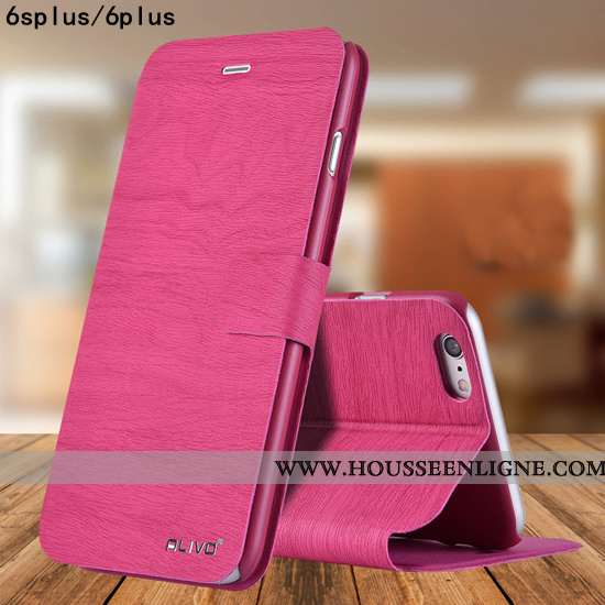 Coque iPhone 6/6s Plus Délavé En Daim Tendance Étui Protection Incassable Tout Compris Rose