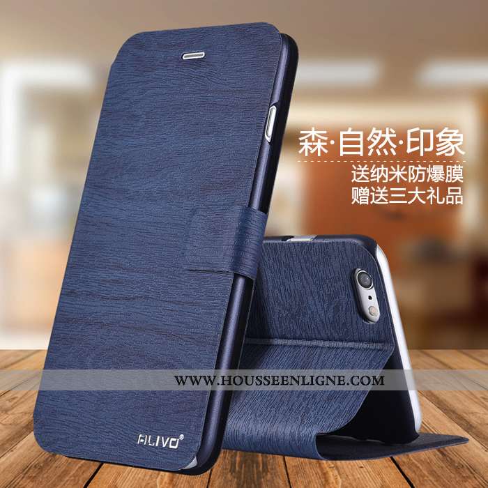 Coque iPhone 6/6s Plus Délavé En Daim Tendance Étui Protection Incassable Tout Compris Rose