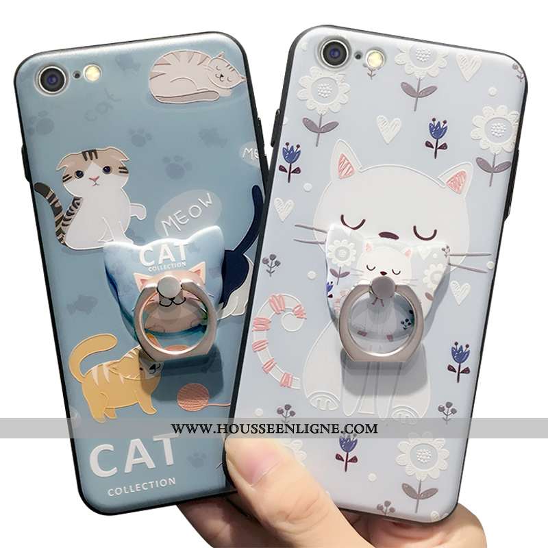 Coque iPhone 6/6s Plus Fluide Doux Protection Support Étui Petit Charmant Bleu