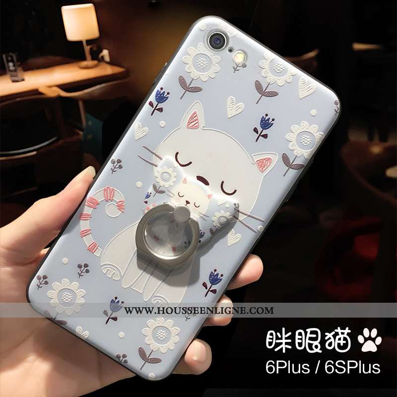 Coque iPhone 6/6s Plus Fluide Doux Protection Support Étui Petit Charmant Bleu