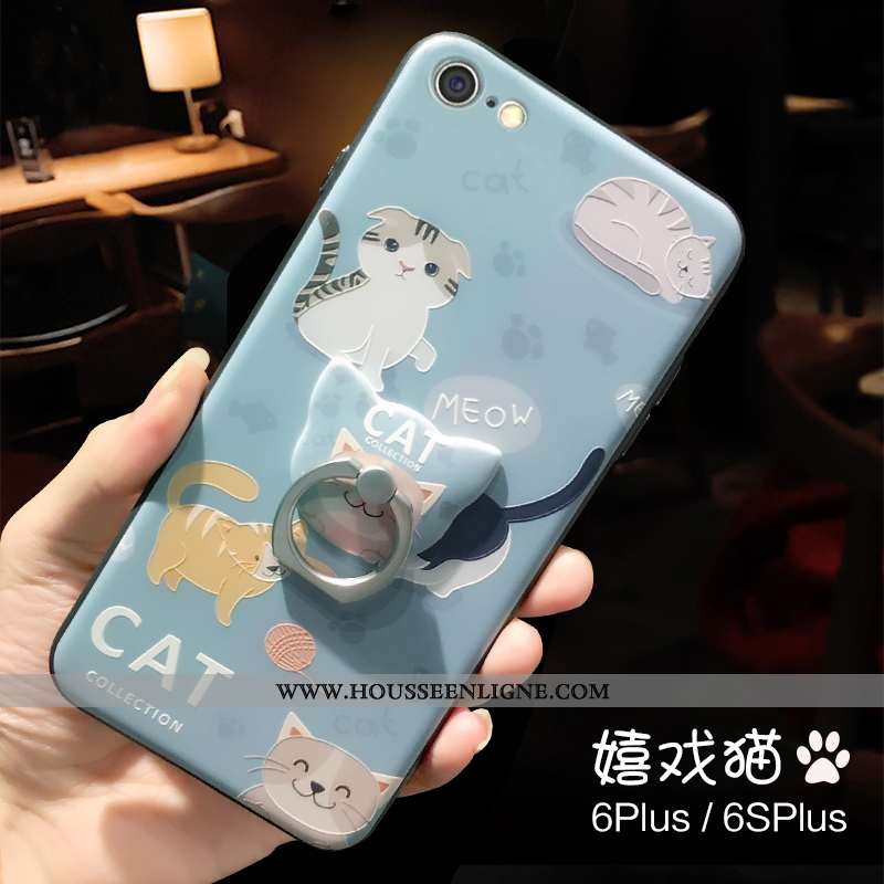 Coque iPhone 6/6s Plus Fluide Doux Protection Support Étui Petit Charmant Bleu