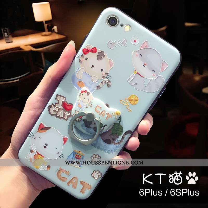 Coque iPhone 6/6s Plus Fluide Doux Protection Support Étui Petit Charmant Bleu