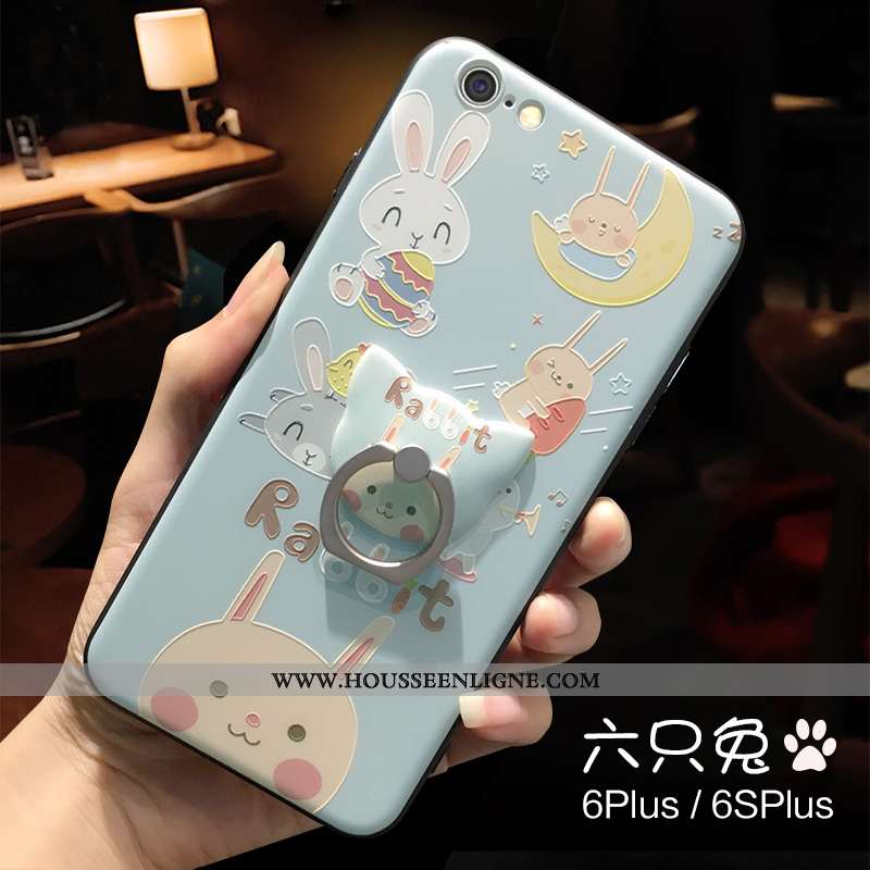 Coque iPhone 6/6s Plus Fluide Doux Protection Support Étui Petit Charmant Bleu