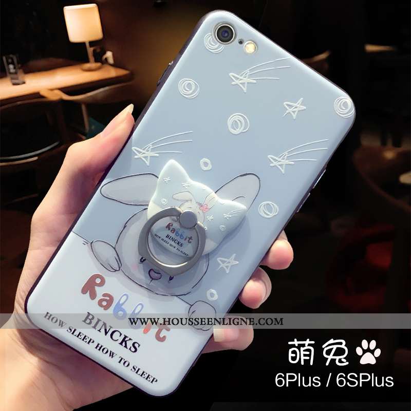 Coque iPhone 6/6s Plus Fluide Doux Protection Support Étui Petit Charmant Bleu