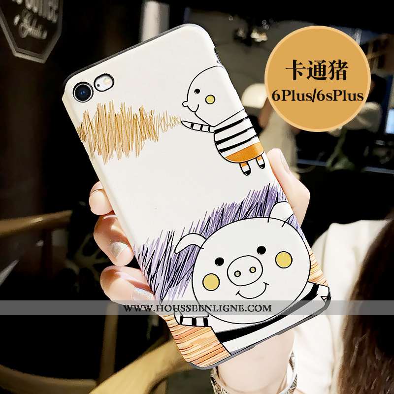 Coque iPhone 6/6s Plus Fluide Doux Protection Support Étui Petit Charmant Bleu