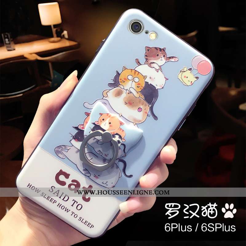 Coque iPhone 6/6s Plus Fluide Doux Protection Support Étui Petit Charmant Bleu
