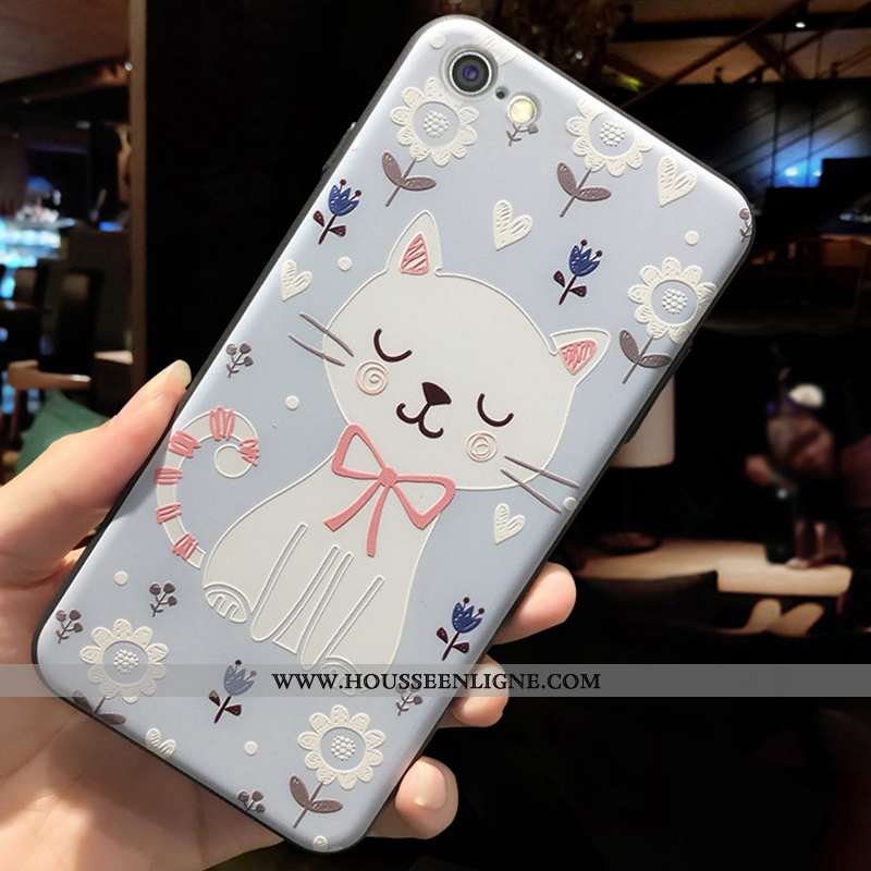Coque iPhone 6/6s Plus Fluide Doux Protection Support Étui Petit Charmant Bleu