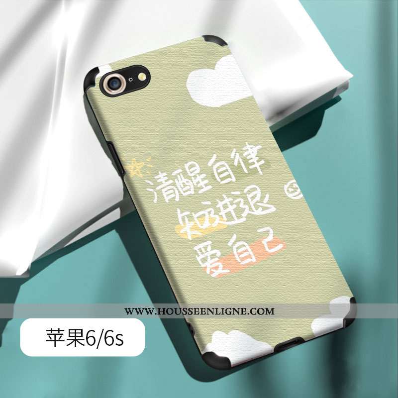 Coque iPhone 6/6s Plus Personnalité Tendance Téléphone Portable Vert Tout Compris Étui Silicone Vert
