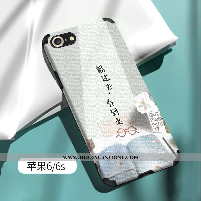 Coque iPhone 6/6s Plus Personnalité Tendance Téléphone Portable Vert Tout Compris Étui Silicone Vert