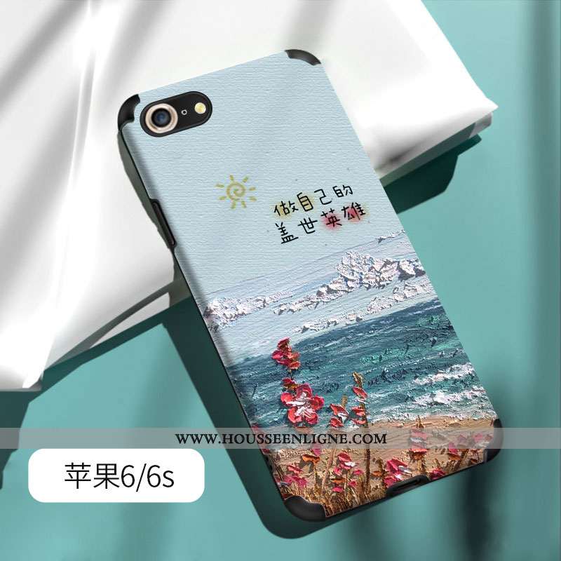 Coque iPhone 6/6s Plus Personnalité Tendance Téléphone Portable Vert Tout Compris Étui Silicone Vert