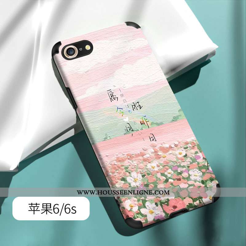 Coque iPhone 6/6s Plus Personnalité Tendance Téléphone Portable Vert Tout Compris Étui Silicone Vert