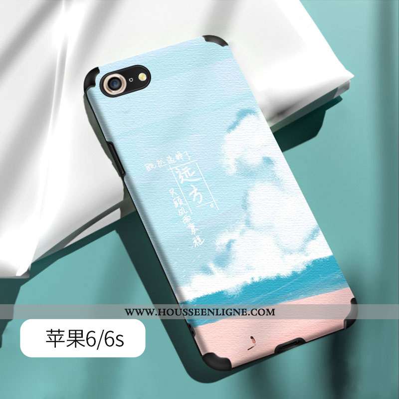 Coque iPhone 6/6s Plus Personnalité Tendance Téléphone Portable Vert Tout Compris Étui Silicone Vert