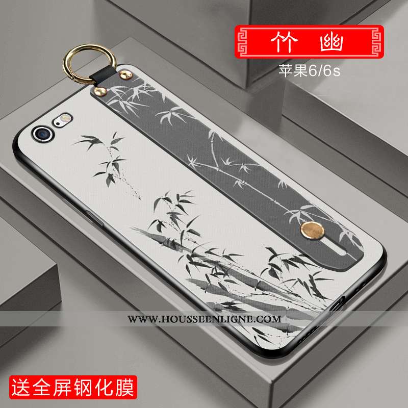 Coque iPhone 6/6s Plus Silicone Vert Étui Vent Style Chinois Téléphone Portable Verte
