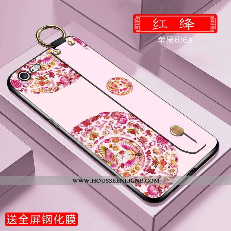 Coque iPhone 6/6s Plus Silicone Vert Étui Vent Style Chinois Téléphone Portable Verte