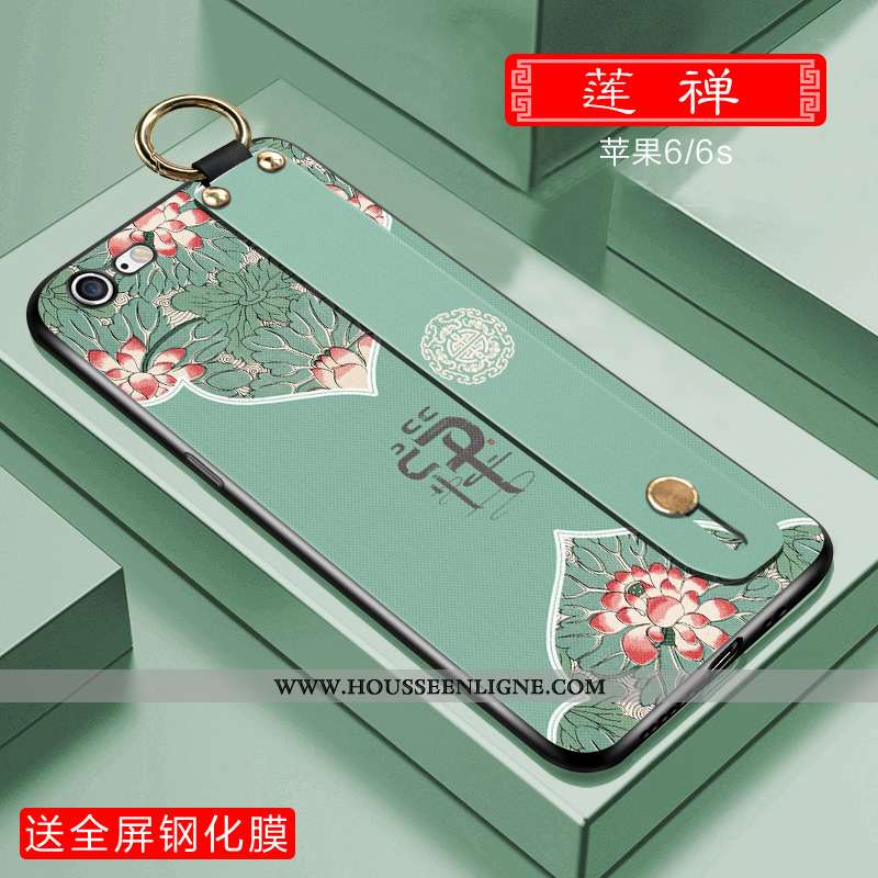 Coque iPhone 6/6s Plus Silicone Vert Étui Vent Style Chinois Téléphone Portable Verte