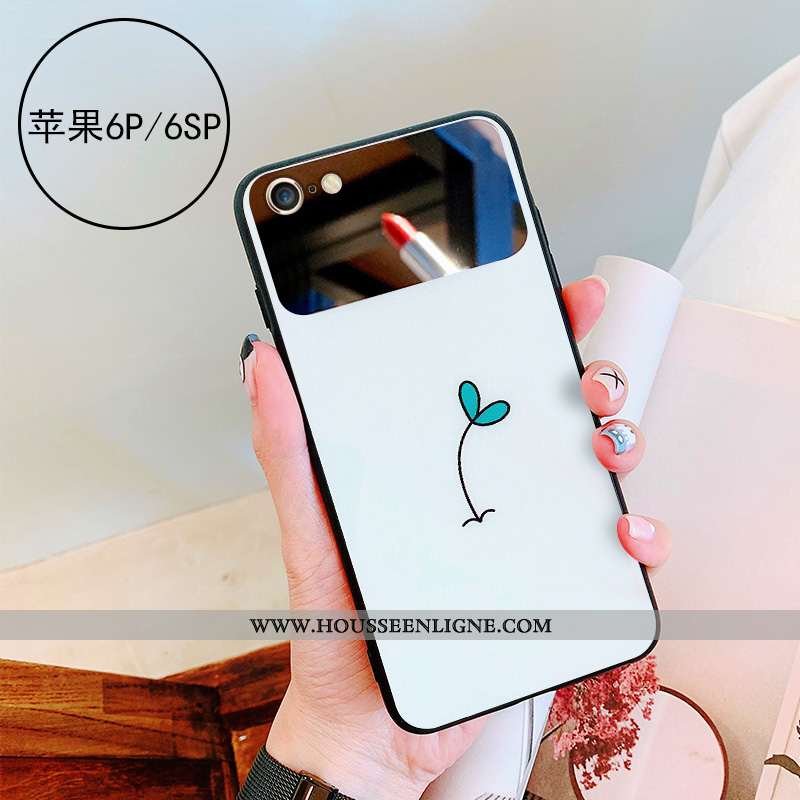Coque iPhone 6/6s Plus Verre Personnalité Téléphone Portable Jaune Étui Miroir