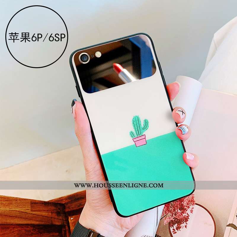Coque iPhone 6/6s Plus Verre Personnalité Téléphone Portable Jaune Étui Miroir