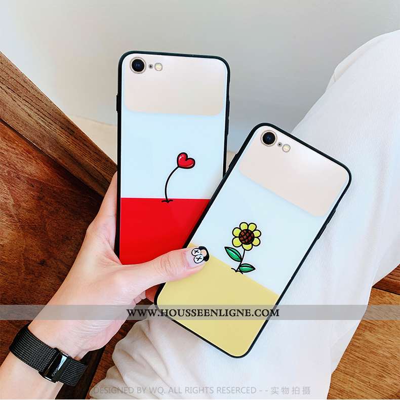 Coque iPhone 6/6s Plus Verre Personnalité Téléphone Portable Jaune Étui Miroir