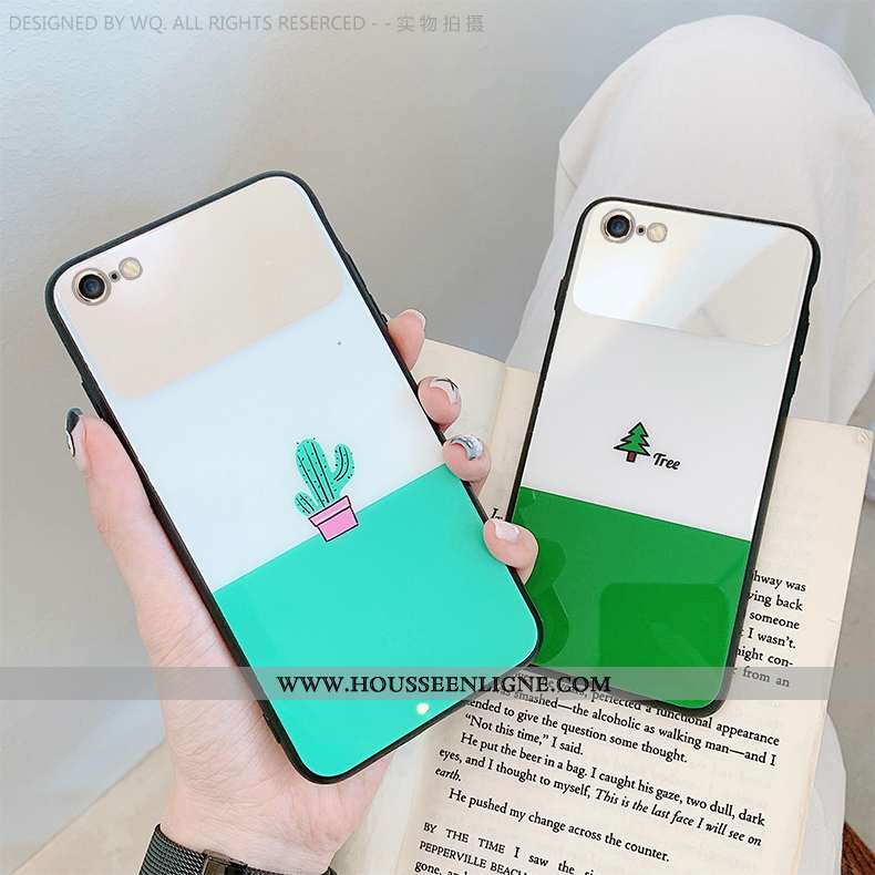 Coque iPhone 6/6s Plus Verre Personnalité Téléphone Portable Jaune Étui Miroir
