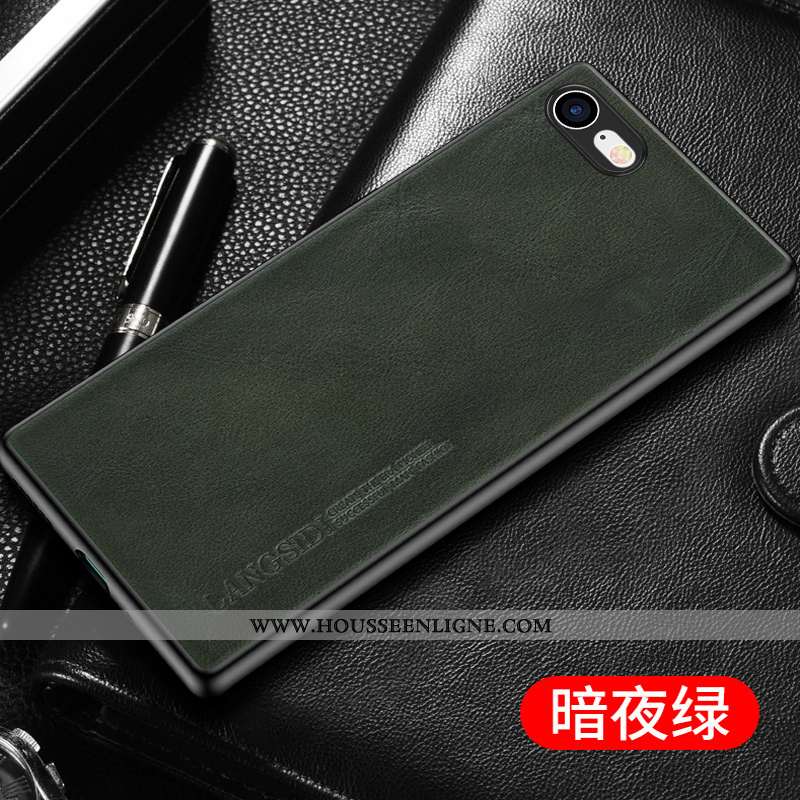 Coque iPhone 7 Créatif Cuir Véritable Luxe Cuir Modèle Fleurie Business Noir