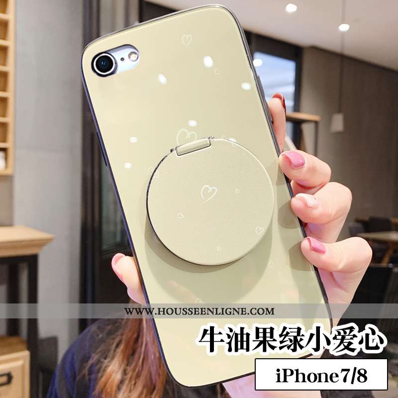 Coque iPhone 7 Créatif Tendance Frais Téléphone Portable Tout Compris Support Maquillage Verte