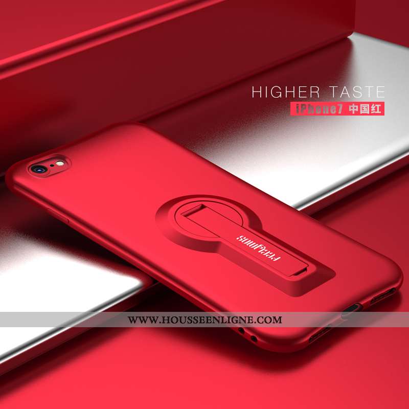Coque iPhone 7 Fluide Doux Silicone Support Noir Tendance Protection Incassable